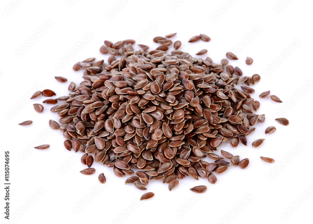 Flax seeds heap isolated on white Flax seeds heap isolated on white