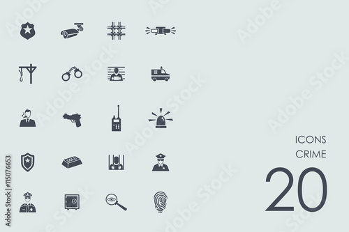 Set of crime icons