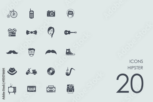 Set of hipster icons