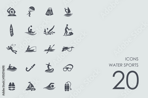 Set of water sports icons