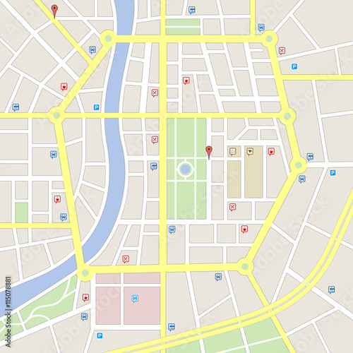Light colors Imaginary city map