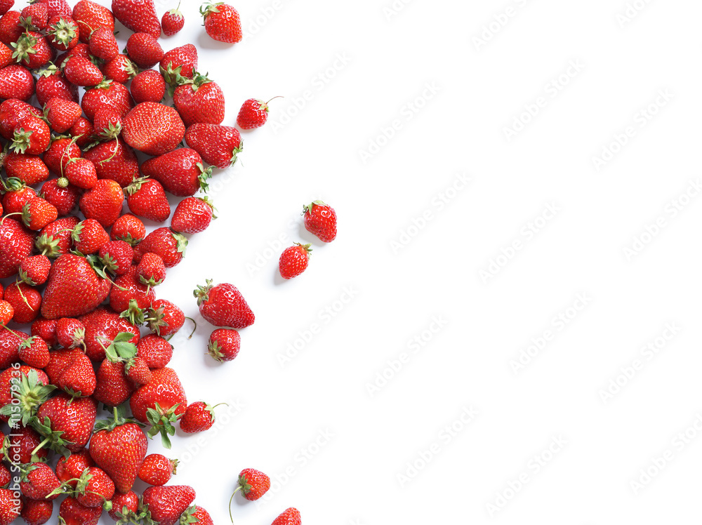 Healthy strawberry isolated on white background. Copy space. Top view, High resolution product. Healthy strawberry isolated on white background. Copy space. Top view, High resolution product.