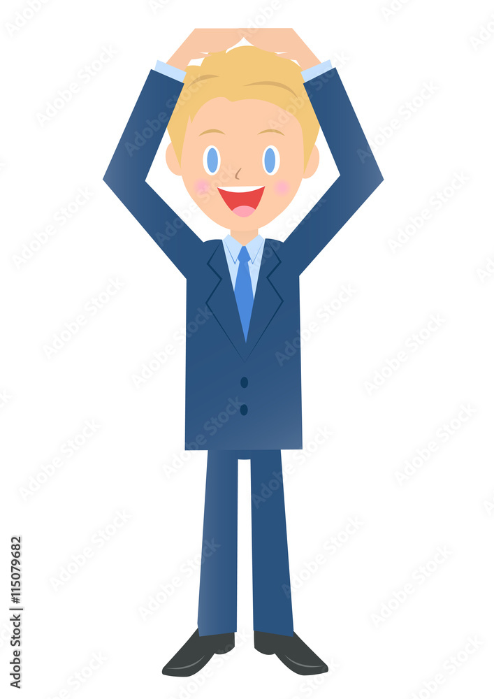 正解ポーズのビジネスマン 男性会社員のイラスト素材 正解ポーズのビジネスマン 男性会社員のイラスト素材