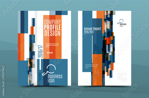 Geometric mosaic design, a4 size business corporate correspondence letter cover