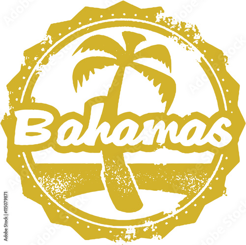 Vintage Bahamas Travel Vacation Stamp