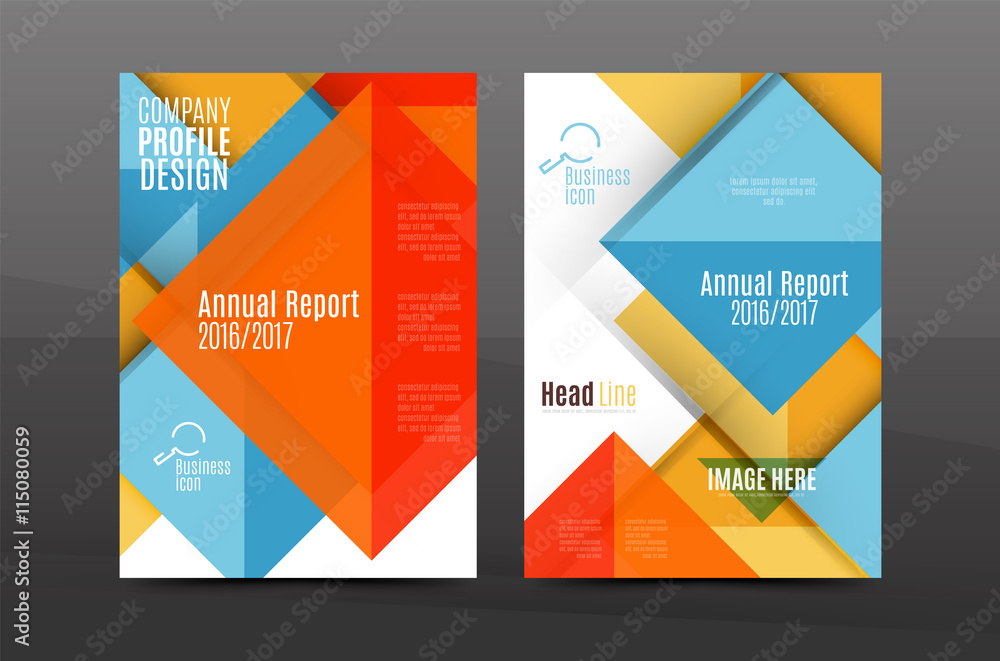 Squares and triangles annual report cover template