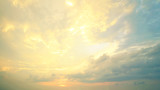 A new heaven and earth concept: Dramatic sun ray with yellow sky and clouds dawn texture background