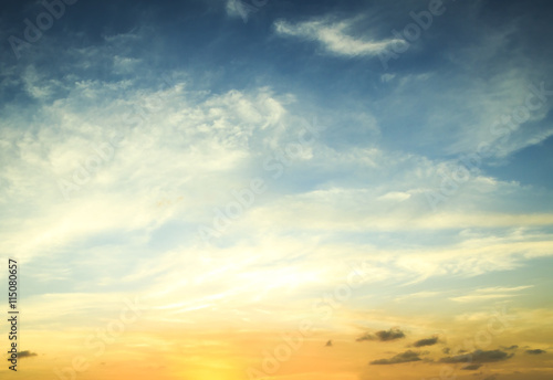 World environment day concept: Sunset sky background.
