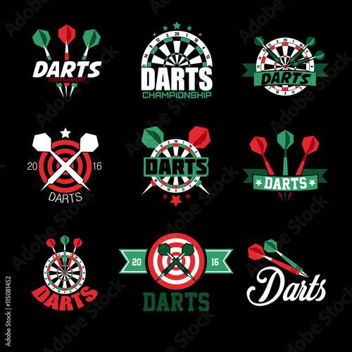 Darts Labels and Icons Set.