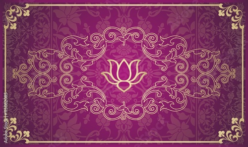 water lily, wedding card design, royal India