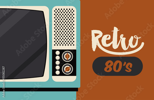 retro tv  poster isolated icon design