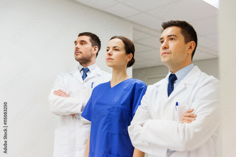 group of medics or doctors at hospital group of medics or doctors at hospital