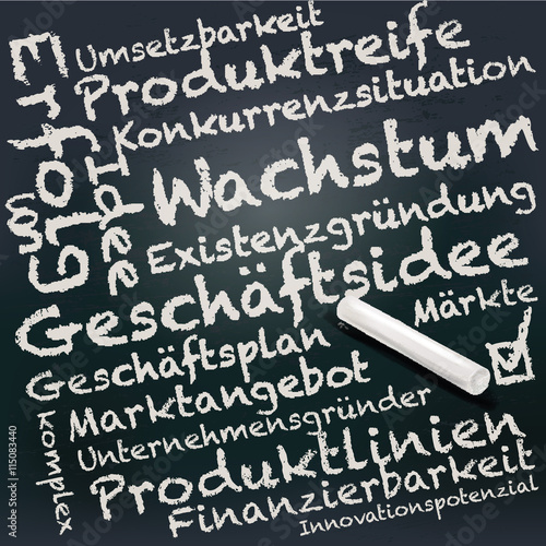 Tafel und Kreide mit Geschäftsidee