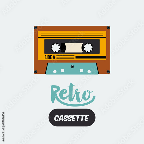 retro cassette poster isolated icon design