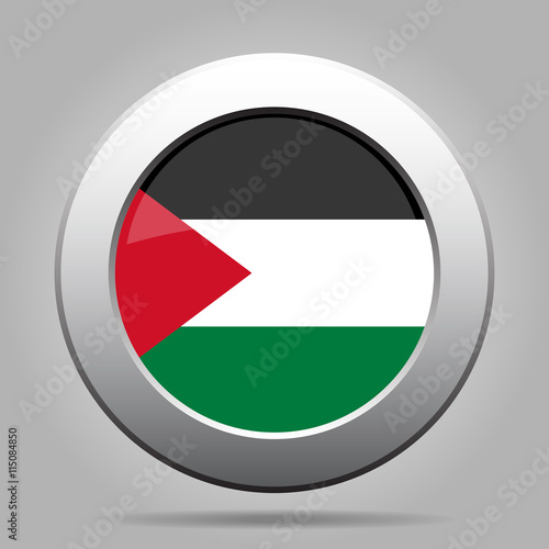 Free Download metal button with flag of Palestine - GFXLoad