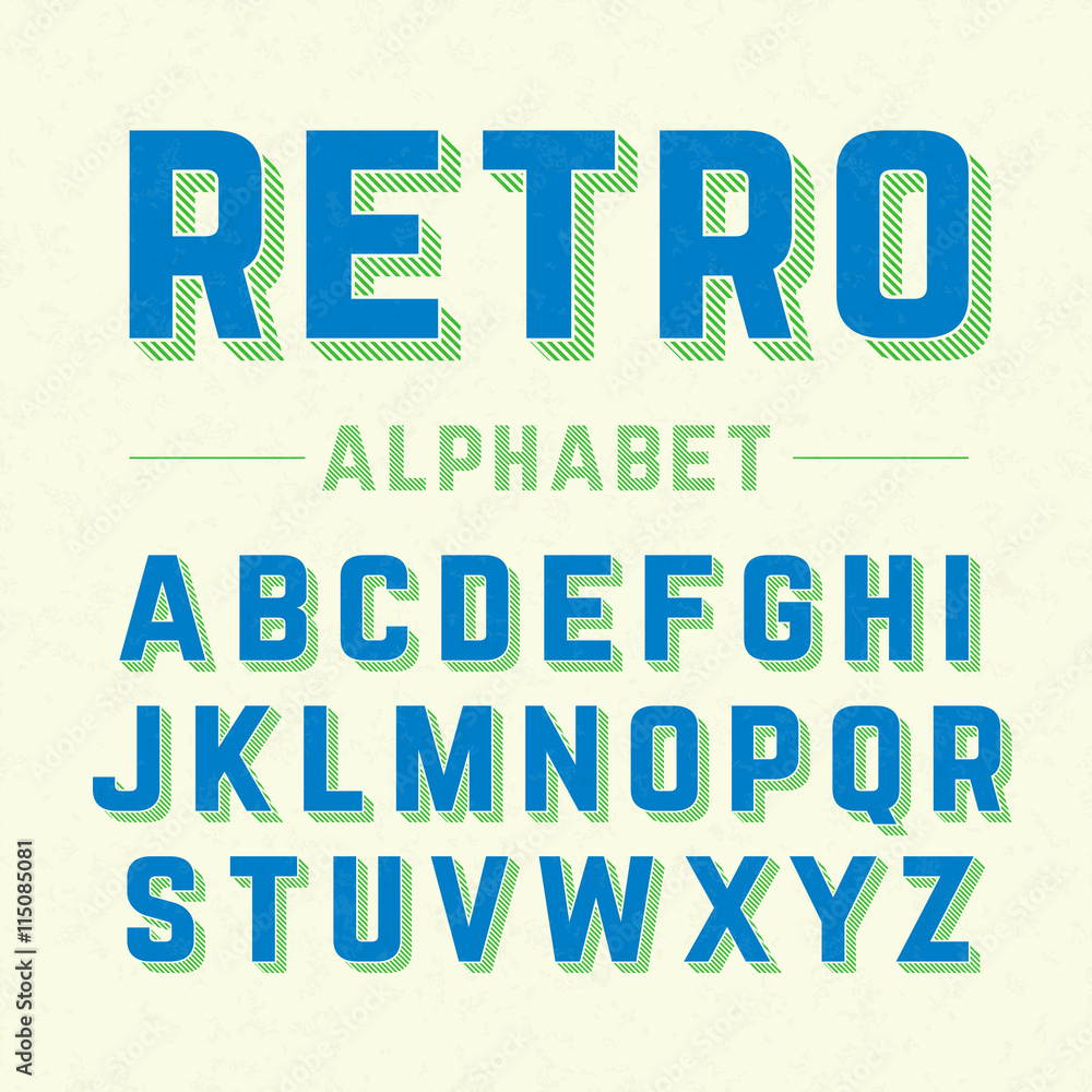 Retro style alphabet Retro style alphabet
