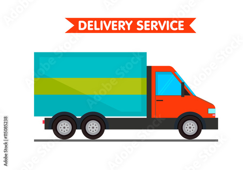 Delivery concept. Truck. Flat style vector illustration delivery service concept.