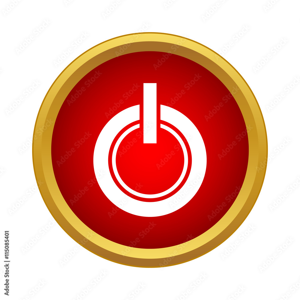 Power button icon in simple style on a white background Power button icon in simple style on a white background