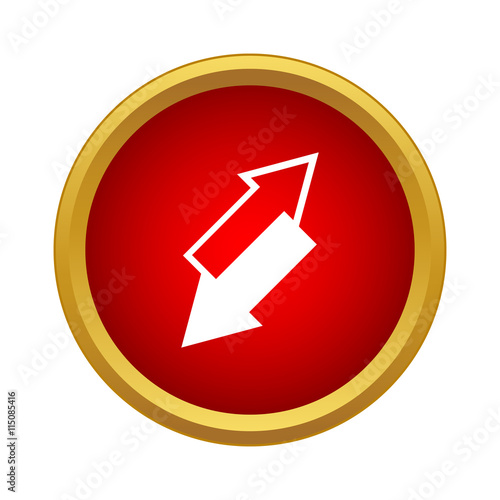 Two arrows are directed toward each other icon in simple style on a white background