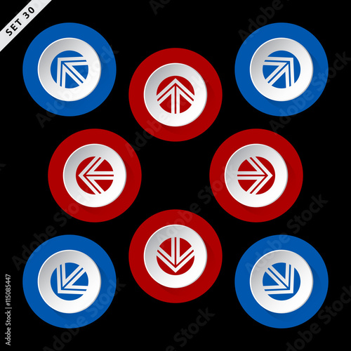 red and blue arrows, eight directions