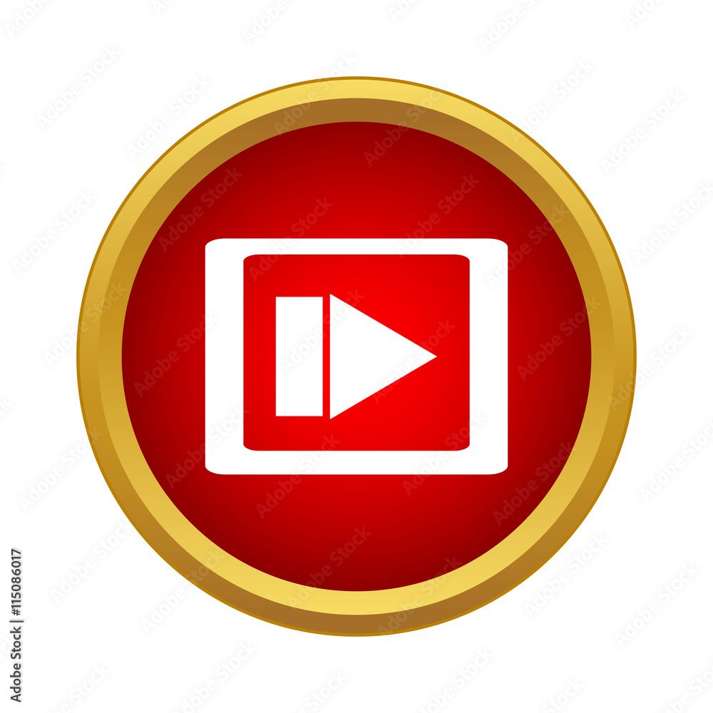 Video movie media player icon in simple style on a white background Video movie media player icon in simple style on a white background