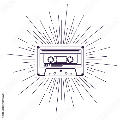 retro cassette poster  isolated icon design