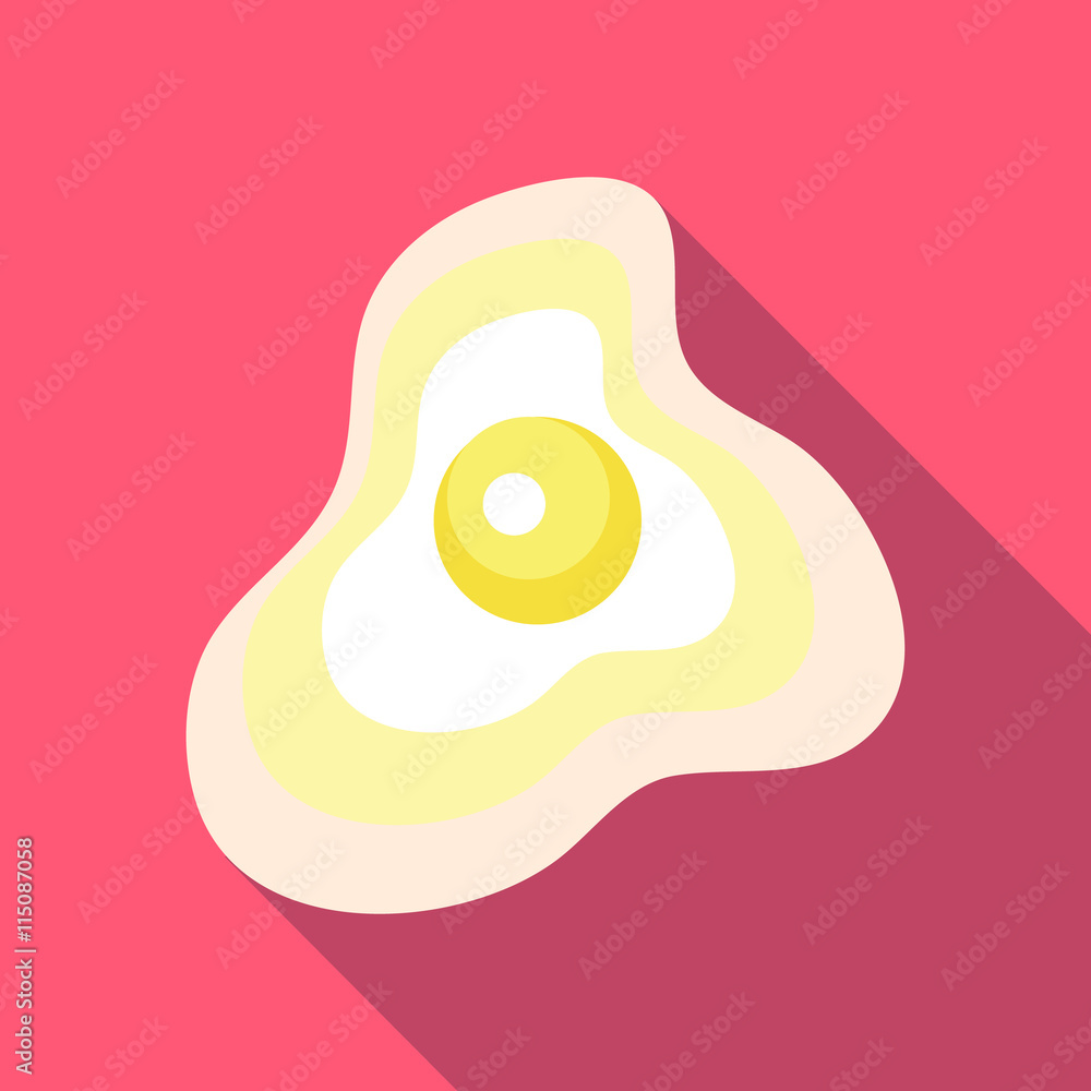 Scrambled eggs icon in flat style with long shadow. Food symbol Scrambled eggs icon in flat style with long shadow. Food symbol
