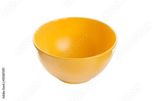 Green bowl, isolated on white background