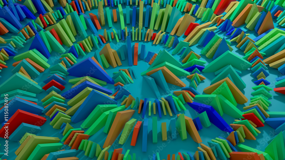 Fototapeta premium cloned geometry in spiral shape, abstract 3d rendering background