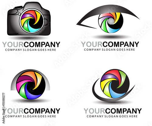 Camera logo set.Photography logo design