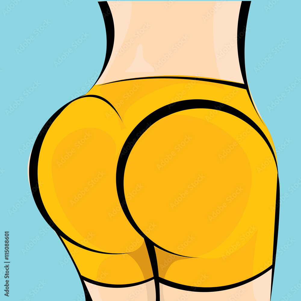 Sexy woman big booty. Vector girl in bikini Stock Vector | Adobe Stock