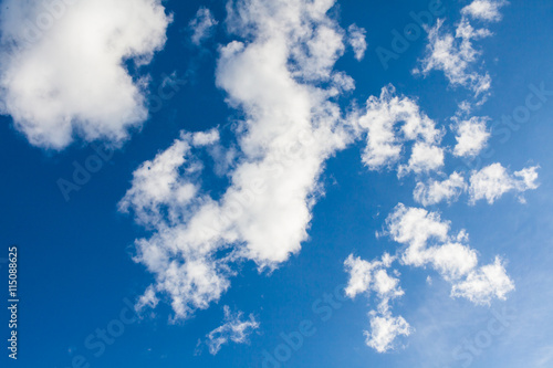Aerial blue sky and white clouds background