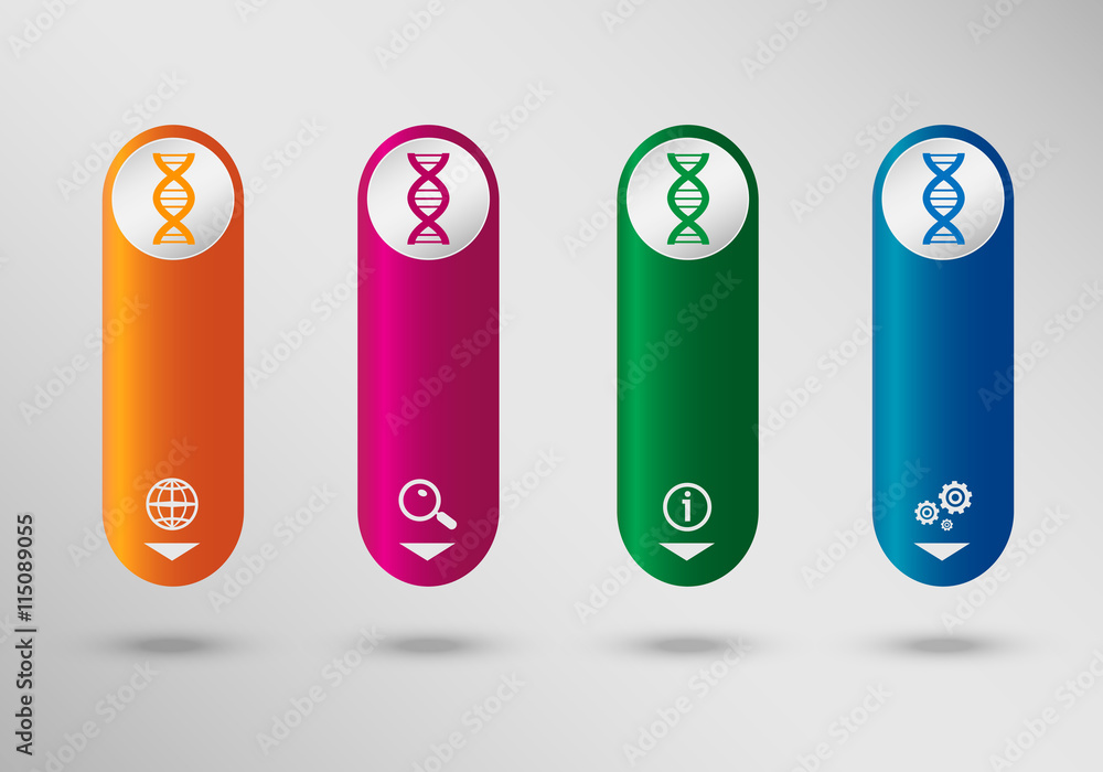 DNA icon on vertical infographic design template, can be used fo DNA icon on vertical infographic design template, can be used fo