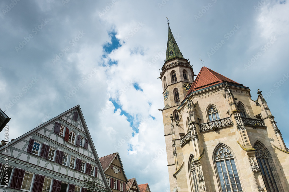 Kirche und Facherkhaus in der Stadt Schorndorf Kirche und Facherkhaus in der Stadt Schorndorf