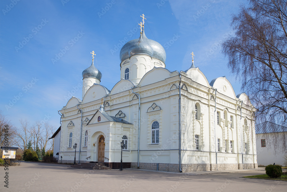 Pokrovsky Cathedral in the monastery in Veliky Novgorod, Russia