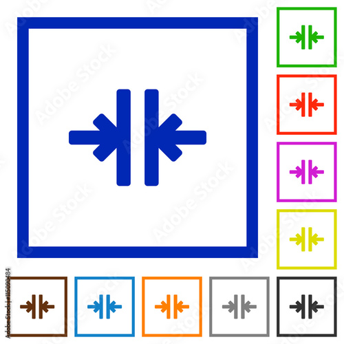Vertical merge framed flat icons