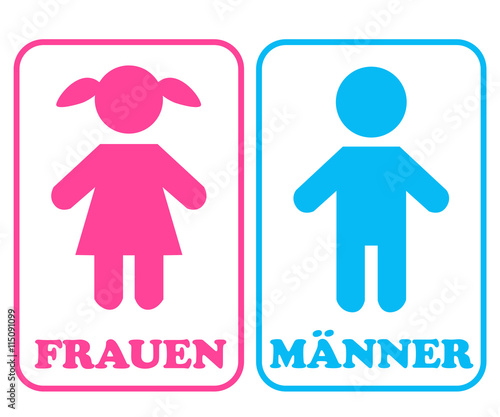 Schilder für Männer und Frauen Pink und Blau