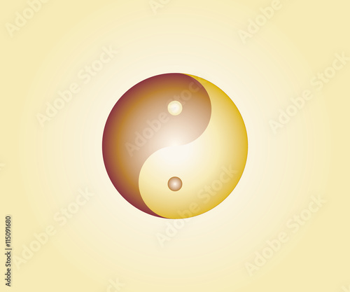 Golden jin jang symbol