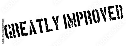 Greatly Improved rubber stamp on white. Print, impress, overprint.