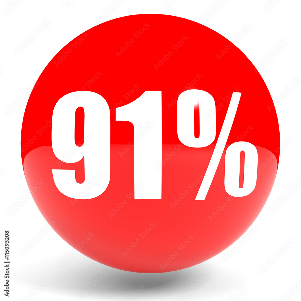 Discount 91 percent off. 3D illustration. Discount 91 percent off. 3D illustration.