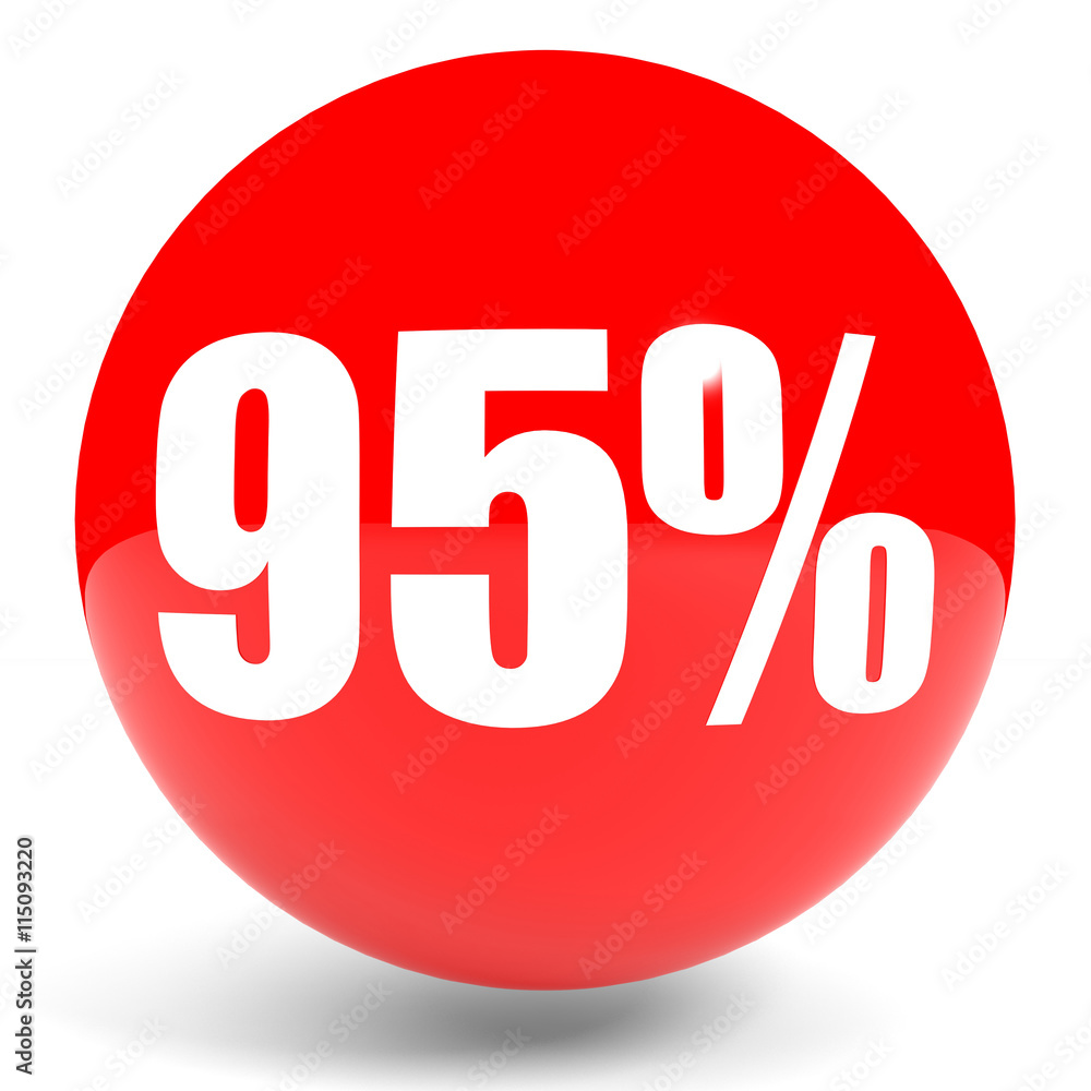Discount 95 percent off. 3D illustration. Discount 95 percent off. 3D illustration.