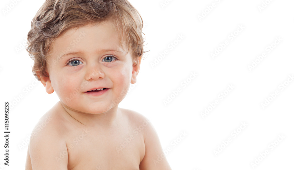 Baby with one years old doing funny gestures Baby with one years old doing funny gestures