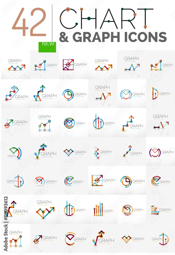 Naklejka premium Collection of chart logos