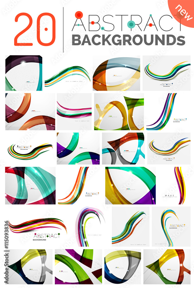 Collection of wave abstract backgrounds Collection of wave abstract backgrounds