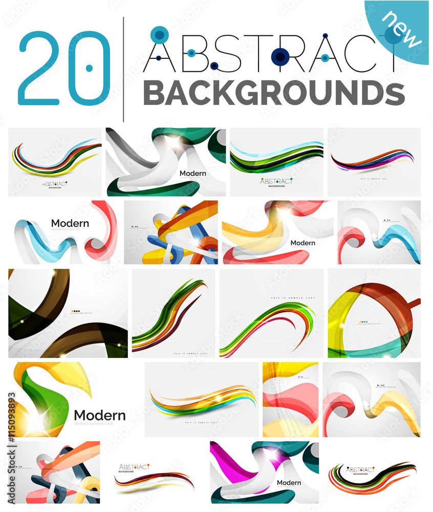 Motion concept abstract background set