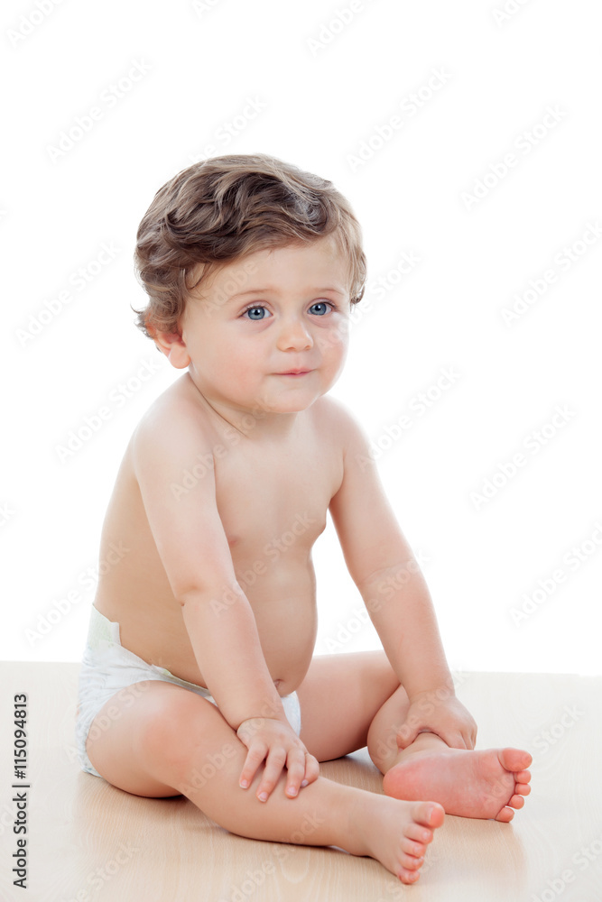 Baby with one years old doing funny gestures Baby with one years old doing funny gestures