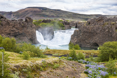 Iceland - Hjalparfoss Waterfall photo