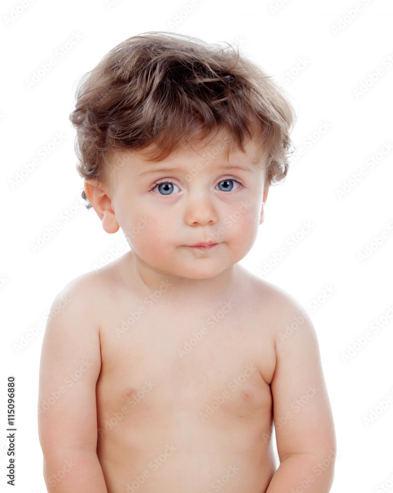 Baby with one years old doing funny gestures Baby with one years old doing funny gestures