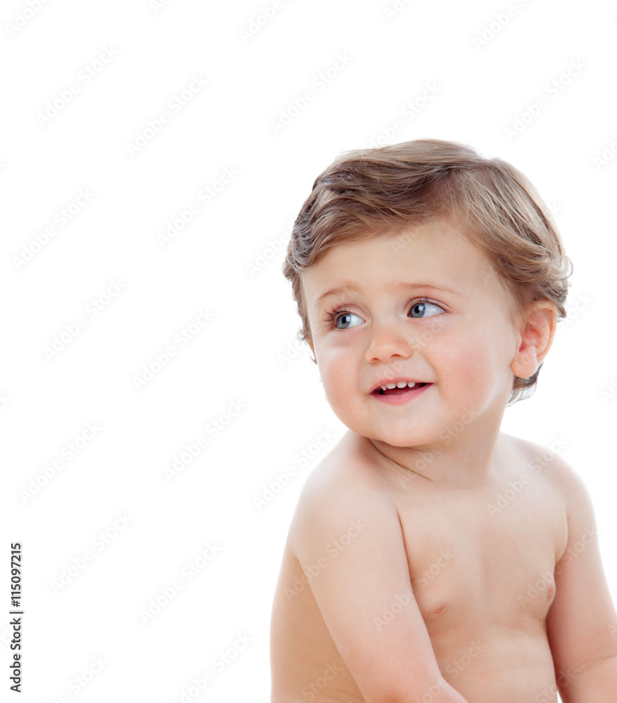 Baby with one years old doing funny gestures Baby with one years old doing funny gestures