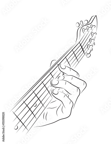 Playing guitar chord